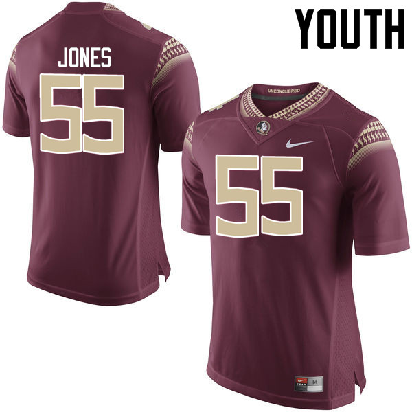 Youth #55 Fredrick Jones Florida State Seminoles College Football Jerseys-Garnet